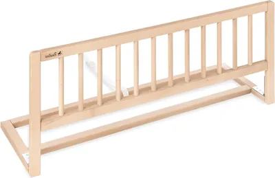 Image de Barrière de lit pour bébé - Sommeil en toute sécurité - Bois massif - 90 cm - Naturel