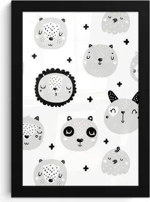 Produktbild von MuchoWow® MuchoWow® Gerahmtes Poster Tiere - Kinder - Löwe - Jungen - Mädchen - Baby - Kind 20x30 cm - Poster mit zchwarzem Bilderrahmen - Drucken - Bilder Poster im Rahmen
