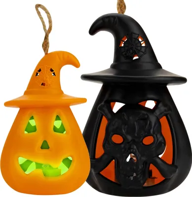 Produktbild von Leuchtender Kürbis Dekorative Laterne Halloween Totenkopf 11 Cm