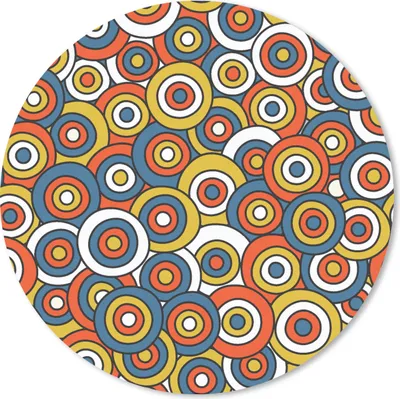 Produktbild von MuchoWow® Mauspad Mousepad Muster - Retro - Kreis 50x50 cm - Mousepads - Maus Mat - Pad - Mausunterlage - Vinyl