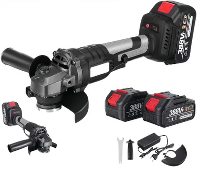Produktbild von 125mm Akku-Winkelschleifer, 18V Trennschleifer Schleifmaschine mit 2 Akkus + Ladegerät, Schwarz