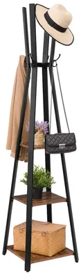 Produktbild von HOOBRO Garderobenständer, Kleiderständer, Garderobe mit 4 Haken und 3 Ablagen, F