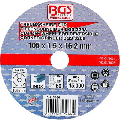 Image de Disque à Couper D.105 x 1,5 x 16,2 mm - Précision et Durabilité - D-Work