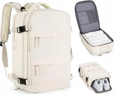 Produktbild von Reiserucksack 40X25x20 Beige für Flugzeug-wasserdicht, USB, für Laptop