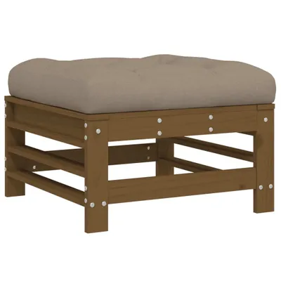 Image de vidaXL Tabouret de jardin avec coussin Marron miel Pin massif