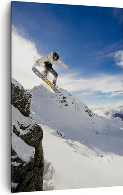 Produktbild von Bild auf Leinwand - Leinwandbild - Einteilig - Snowboard Schnee Sport - 80x120cm - Wand Bild - Wanddeko - Wandbilder - Leinwanddruck - Wanddekoration - Leinwand bilder - Wandbild - PA80x120-0151