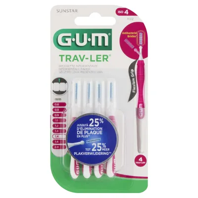 Obrázek produktu pro Mezizubní kartáčky Sunstar GUM Trav-Ler 1,4 mm - Balení 4 kusy