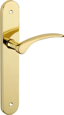 Image de Ensemble de poignées pour porte intérieure Dionysos sans trou, carré 7mm, entr'axes 195mm, laitonné - THIRARD