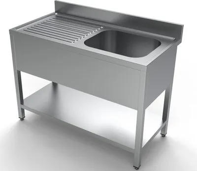 Produktbild von Combisteel Spültisch 1 Becken rechts Grundboden Edelstahl 1200x600x850mm