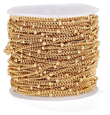 Produktbild von 5 Meter 1,5 mm Ketten für Bastelarbeiten, Schmuckkette aus Edelstahl für DIY Kopfbedeckungen, Herstellung von Anhängern, Perlenarmbändern, Fußkettchen und Halsketten, Kostümdekoration