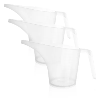 Produktbild von COM-FOUR® 3x Trichterkrug, Gießkanne mit Trichterausguss, transparente Trichterkanne, Dosierkanne für die Seifenherstellung, für Öl, zum Blumengießen