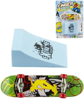Image de Teddies Fingerboard with ramp plastic 10cm asst mix of colours on card