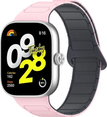 Image de Pour Xiaomi Smart Band 9 Pro / 8 Pro Two Color Silicone Bande de bras de remplacement magnétique Rose