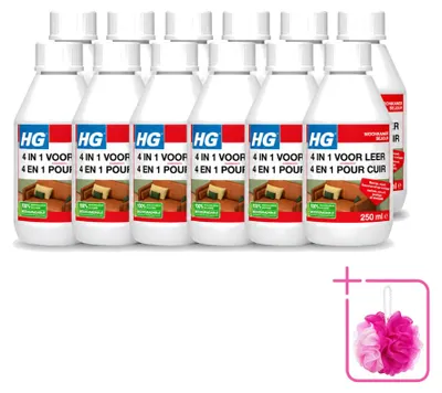 Produktbild von 12 x HG 4-in-1 Lederpflege - Reinigt, pflegt und schützt - 250 ml - Sparpackung - 12 Stücke
