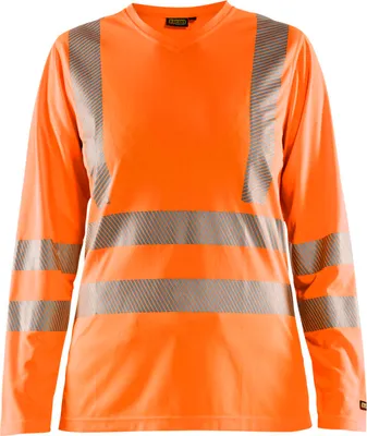 Produktbild von Blakläder Damen High Vis Shirt langärmelig 3485 1013 in 2 Farben, Farbe:orange, Größe:2XL
