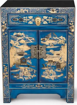 Produktbild von Fine Asianliving Chinesischer Schrank Chinesische Nachttisch Chinesische Nachtkommode Chinesische Nachtschrank Orientalische Möbel Chinesische Beistelltisch