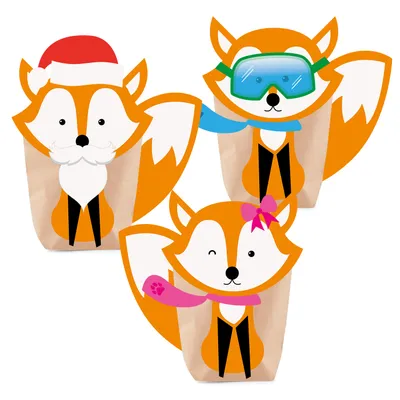 Produktbild von Bastelset "Foxy Christmas", 24 Tüten