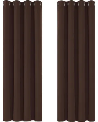 Produktbild von Verdunkelungsvorhang Blickdicht Kälteschutz Kinderzimmer 220x140 cm Dunkelbraun 2er Set