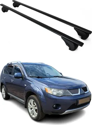 Produktbild von Dachträger Grundtäger für Mitsubishi Outlander 2006-2012 75kg Metall Schwarz 2x