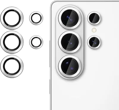 Immagine prodotto di Vetro protettivo per fotocamera, protezione per l'obiettivo, per Samsung Galaxy S26 Ultra, vetro temperato 9H, argento