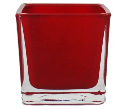Produktbild von Glas-Pflanzkübel – 6 x 6 x 6 cm, rot