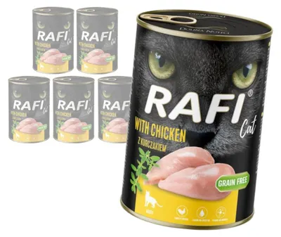 Zdjęcie produktu dla Rafi Cat Adult 6x400g Bezzbożowa Mokra Karma Dla Kota Z Kurczakiem