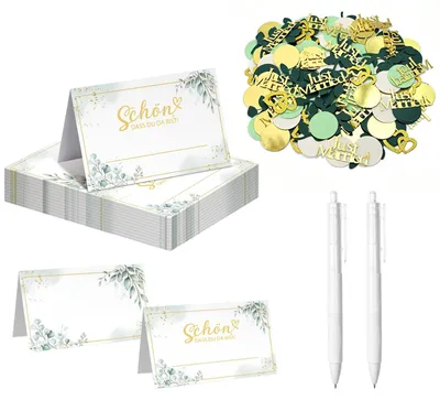 Productafbeelding van Set tafelkaarten - 302 stuks - Tafelkaarten en naambadjes voor tafeldecoratie