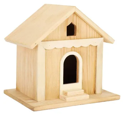 Holz-Vogelhaus mit Vogelnest, hängend, für Garten und Terrasse