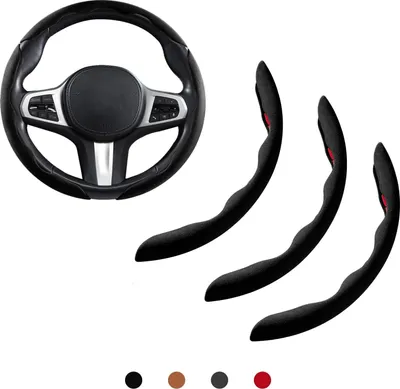 Produktbild von Steering Wheel Cover Car Non-Slip Steering Wheel Cover Suede Universal Steering Wheel Cover 3 Piece Steering Wheel Cover Black 38 cm