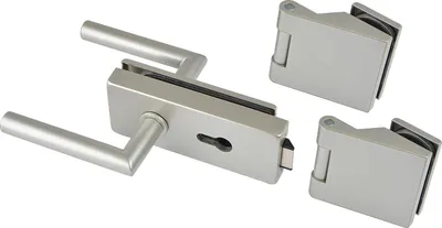 Produktbild von Glastürbeschläge Beschlagsgarnitur Classic PZ Aluminium Edelstahl Effekt