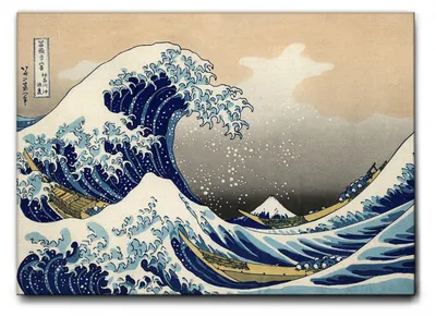 Immagine prodotto di Giallobus - La grande onda di Kanagawa - Hokusai - 100L x 70l cm - Quadro - Tela Canvas Telaio Standard
