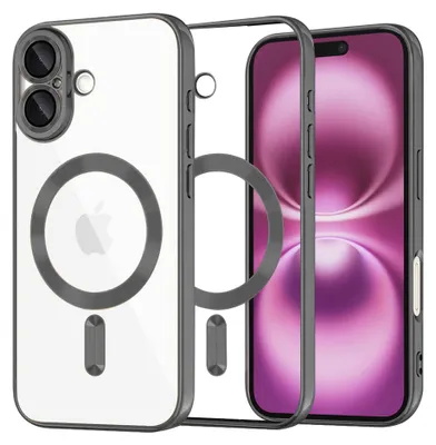 Produktbild von Techsuit Luxury Crystal Back Cover Hülle mit MagSafe für Apple iPhone 16 Plus - Schwarz