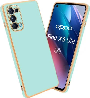Produktbild von Cadorabo Schutzhülle für Oppo FIND X3 LITE in Glossy Mint Grün - Gold Hülle flexibles TPU Silikon Cover Kameraschutz