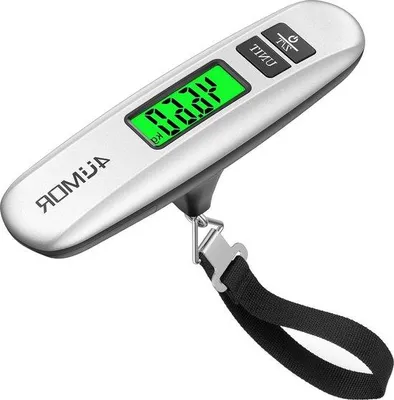 Image de balance de voyage numérique - balance à bagages portable - écran LCD - balance de voyage pratique à suspendre - jusqu'à 50 kg - noir