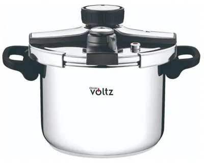 Obrázek produktu pro Tlakový hrnec Oliver Voltz OV51311C7, 7 L, 100 kPa, dva víka, skládací rukojeti, indukce, nerezová ocel