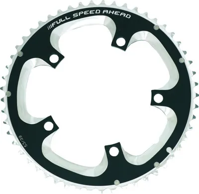 Produktbild von FSA Kettenblatt Road Super 5-Arm 2x 130 mm x 53 T Schwarz/silber - präzise Sc...