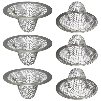 Zdjęcie produktu dla 6 sztuk sitka odpływowego ze stali nierdzewnej, o średnicy zewnętrznej 5,4 cm, do umywalek i pryszniców