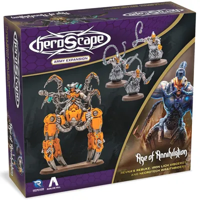 Productafbeelding van Asmodee Heroscape: Revna's Rebuke: Iron Lich Viscerot en Necrotech Wraithriders, uitbreidingsset, bordspel, vanaf 14 jaar