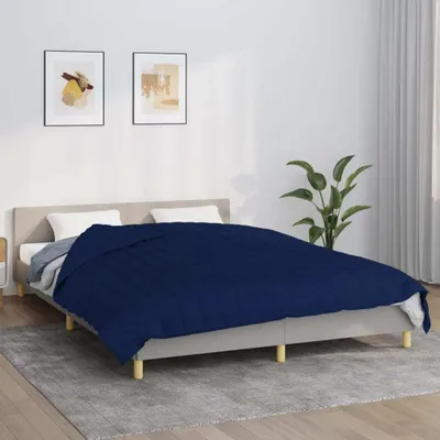 Imagen del producto de Manta ponderada azul de la marca Living Store, de 220x230 cm y 11 kg de peso, con tejido de algodón
