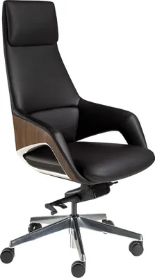 Image de Chaise pivotante en similicuir noir 4210