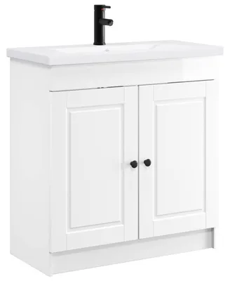 Immagine prodotto di Set di mobili da bagno vidaXL, bianco lucido, 56 x 37,5 x 81 cm