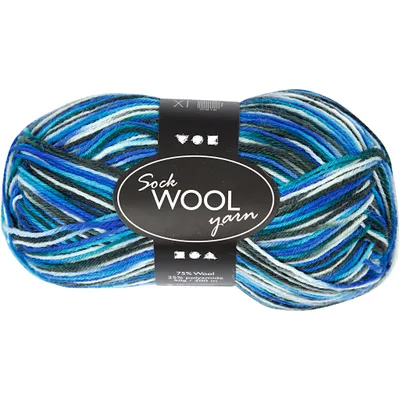 Produktbild von Creativ Company 41322, Socke, Blau, Türkis, 200 m, 30 °C, 50 g, 1 Stück(e)