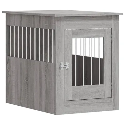 Zdjęcie produktu dla vidaXL Klatka dla psa w stylu meblowym Szara Sonoma 55x80x68 cm Materiał drewnopochodny