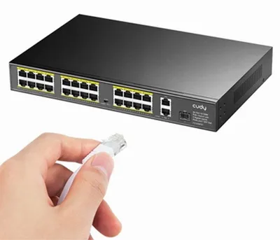 Zdjęcie produktu dla Cudy FS1026PS1, Nie zarządzany, Gigabit Ethernet (10/100/1000), Obsługa PoE, Możliwości montowania w stelażu