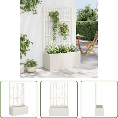 Produktbild von The Living Store Pflanzkübel mit Rankgitter Weiß 80x36x140 cm PP