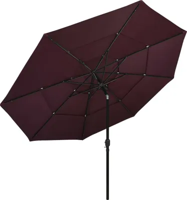 Obrázok produktu pre vidaXL Slnečník s hliníkovým stožiarom 3-vrstvový Bordeaux Red 3,5 m