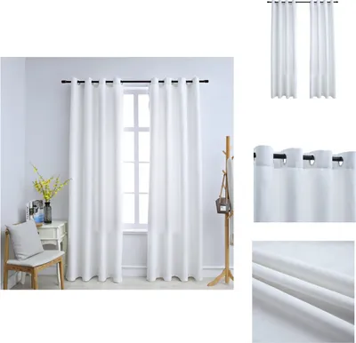 Obrázek produktu pro vidaXL Zatemňovací závěsy s kovovými oky 2 ks. Šedobílé 140x175 cm - Záclony a závěsy