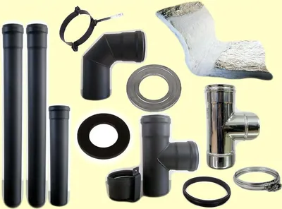 Produktbild von ABZUGSSATZ FÜR PELLET-ÖFEN 100 mm DURCHMESSER SCHWARZ EMAILIERT SP 1.2