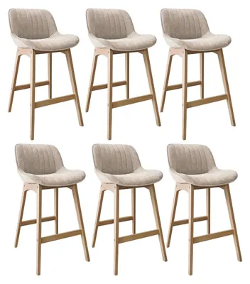 Immagine prodotto di Set Sgabelli NORDEN Rovere e Velluto a Coste H75cm
