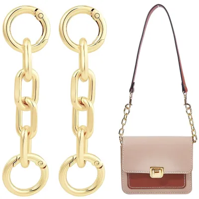 Handtaschen-Ketten, 2 Stück, Metall, Gold, 9,7 cm, Karabiner